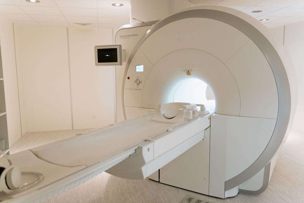 Patient preparing for an MRI scan